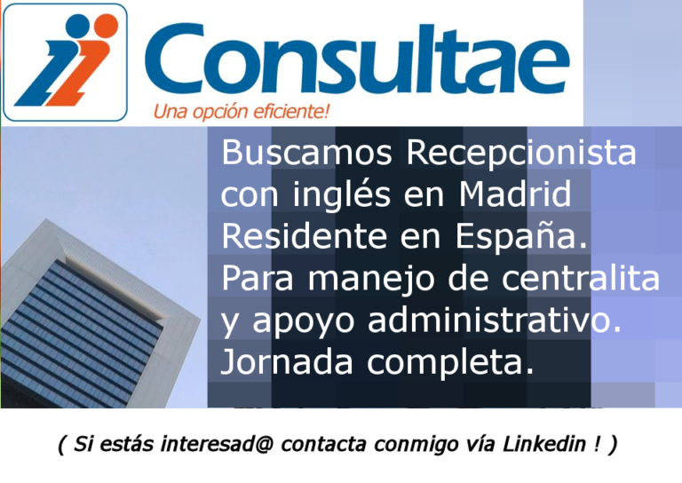 Servicio de recepcionistas: de empleo Madrid – Externalización Servicios Administrativos