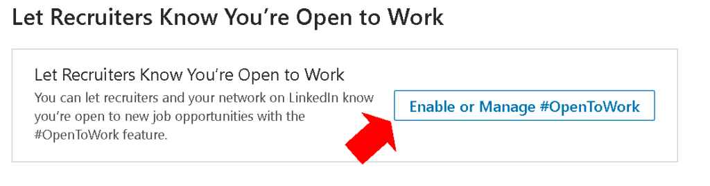 linkedin open to work only recruiters